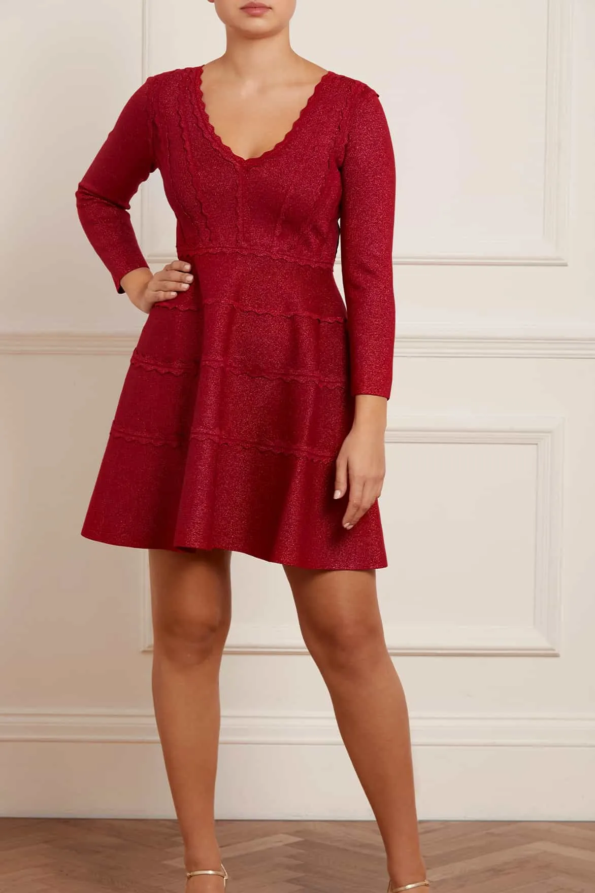 Shimmer Knit Mini Dress sold by Needle & Thread product image thumbnail 4