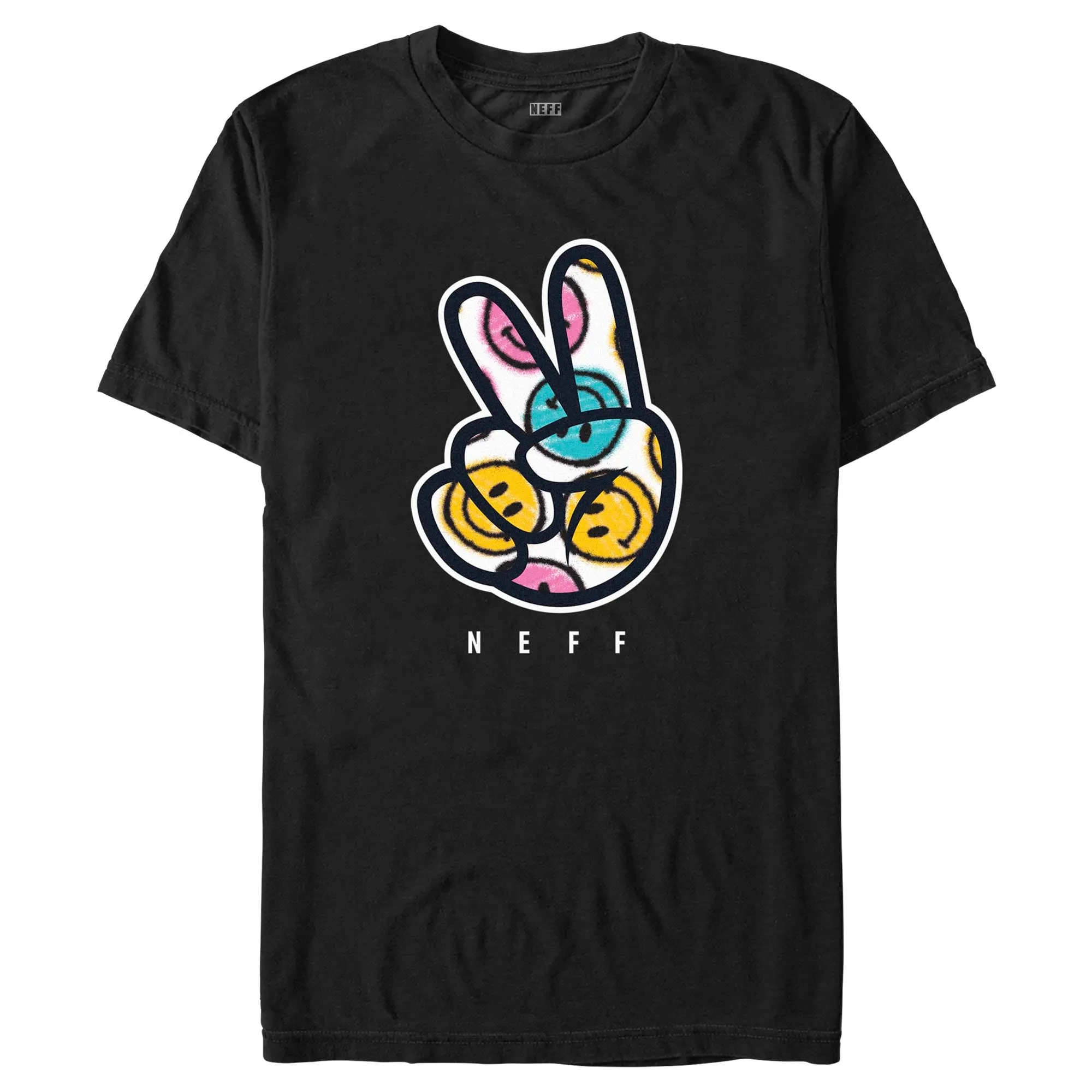 Men's NEFF Smiley Face Peace Fingers T-Shirt sold by Neff
