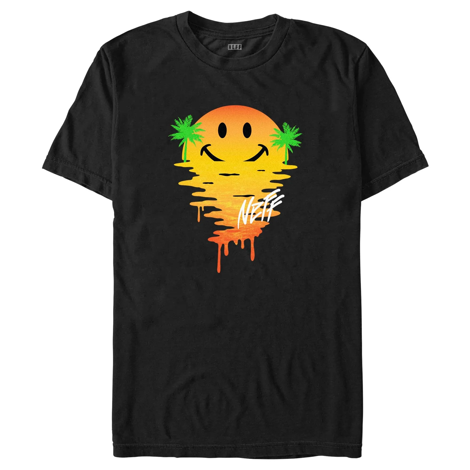 Men's NEFF Melting Smiley Face Sunset T-Shirt sold by Neff