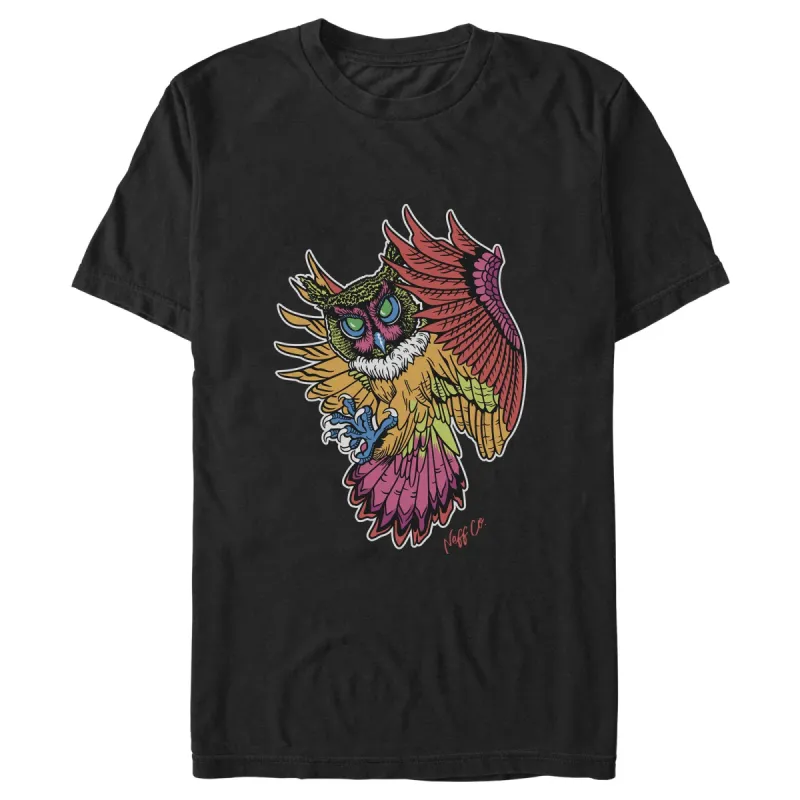 Men's NEFF Colorful Owl in Flight T-Shirt sold by Neff