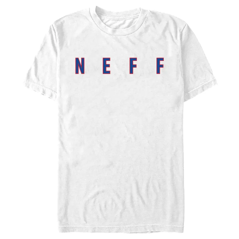 Men's NEFF Simple Blue and Red Logo T-Shirt sold by Neff
