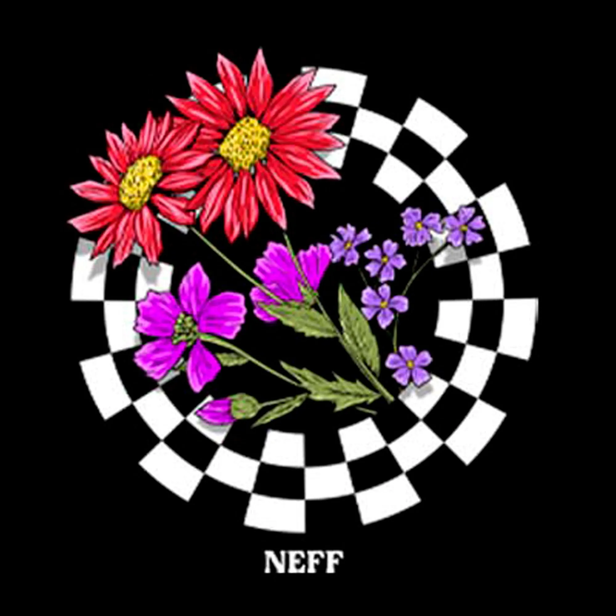 Men's NEFF Checkered Flowers Logo T-Shirt sold by Neff product image thumbnail 2