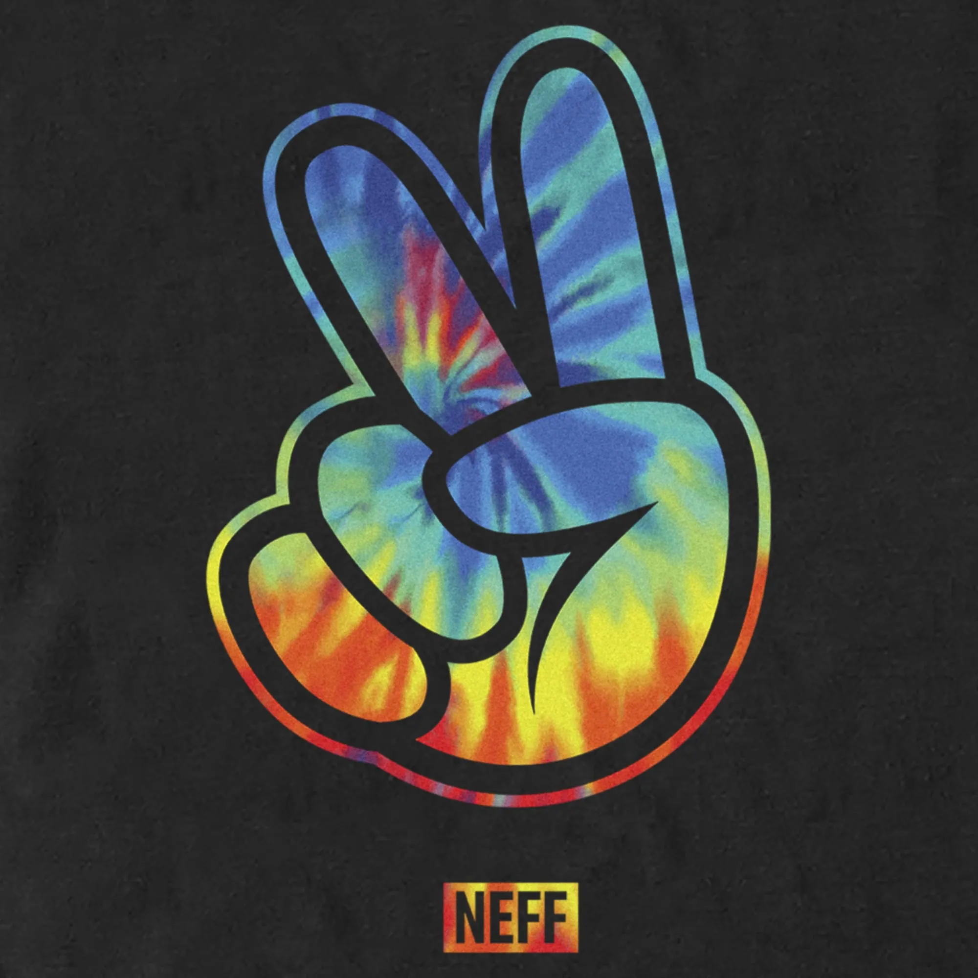 Men's NEFF Rainbow Tie-Dye Peace Fingers T-Shirt sold by Neff product image thumbnail 2