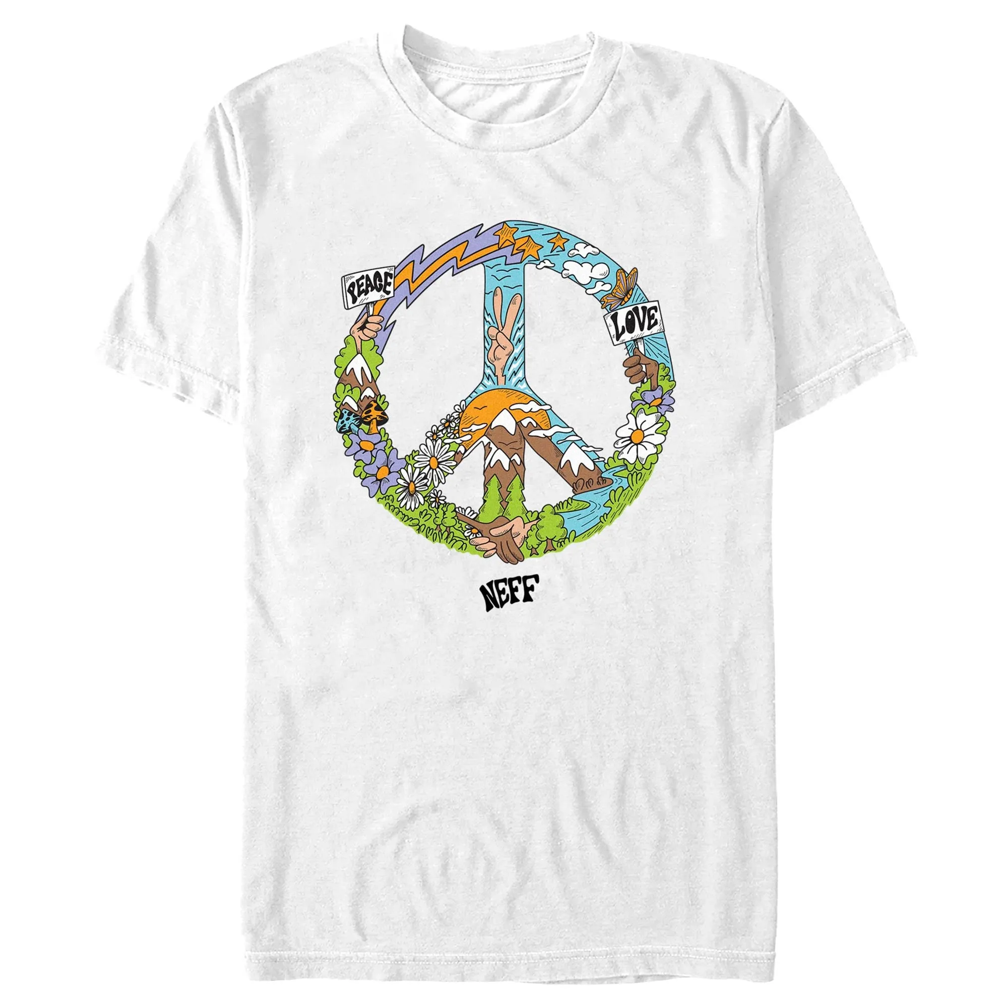 Men's NEFF Peace and Love T-Shirt sold by Neff