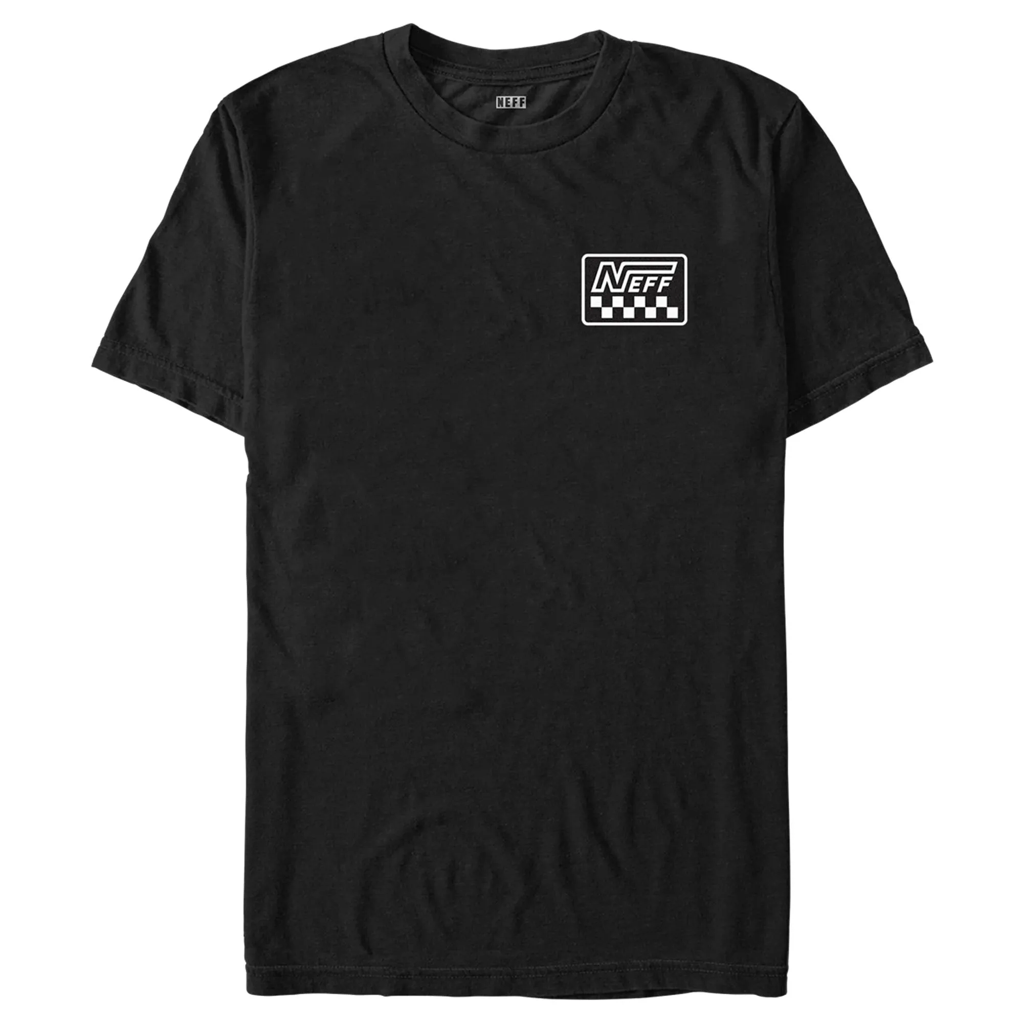 Men's NEFF Black and White Checkered Badge T-Shirt sold by Neff