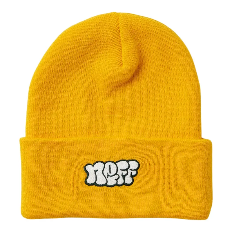 BUBBLE CUFF BEANIE - YELLOW sold by Neff