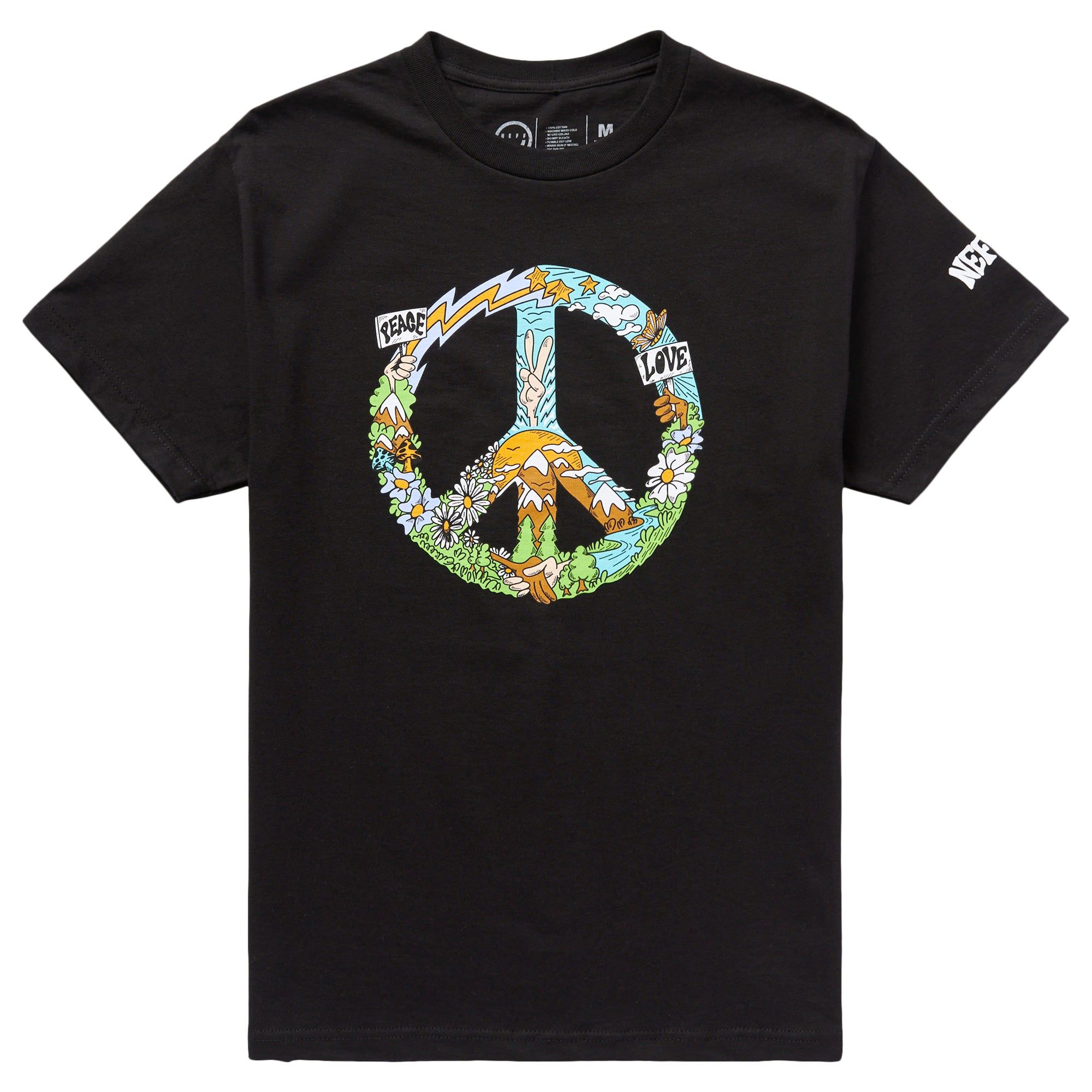 PEACE AND LOVE TEE - BLACK sold by Neff