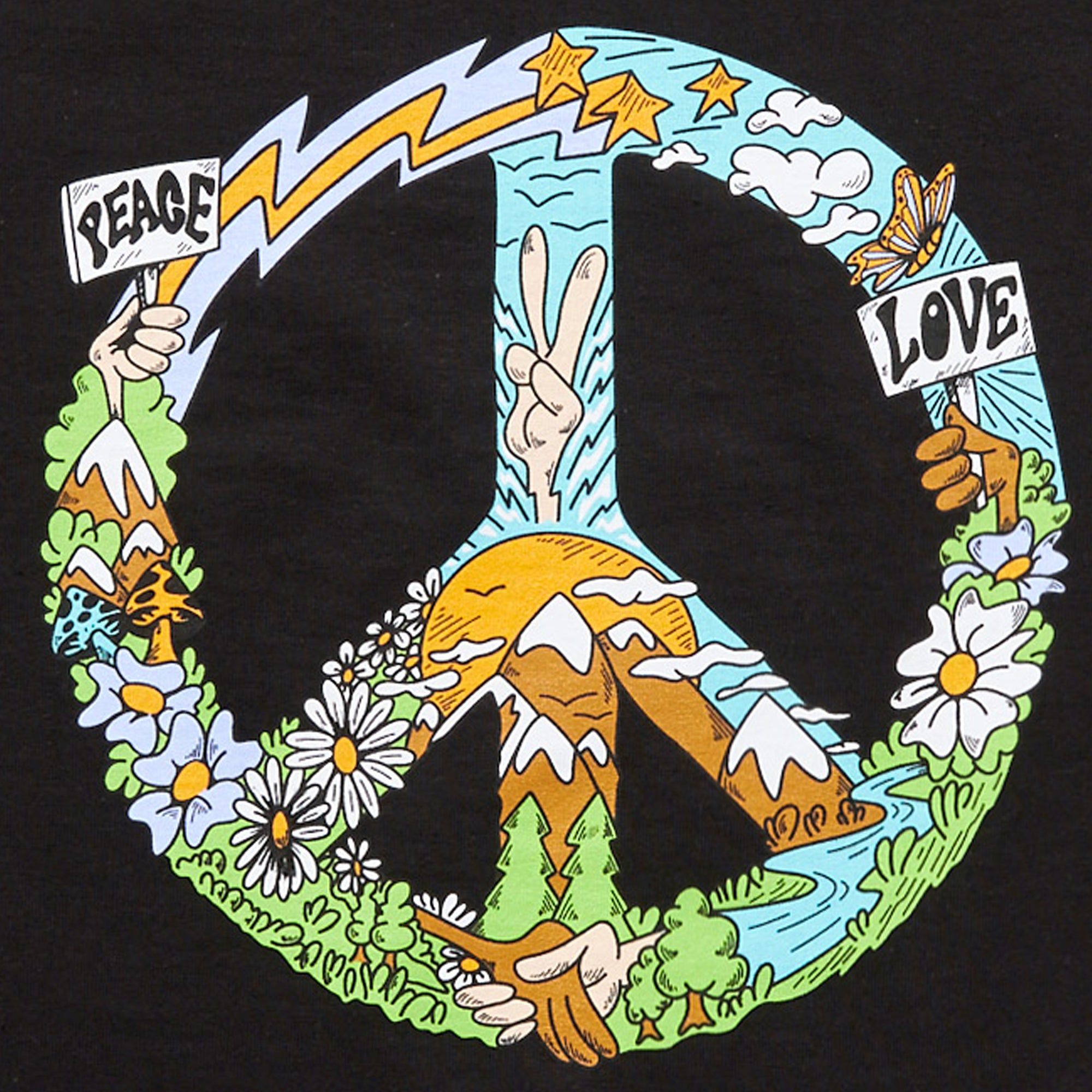 PEACE AND LOVE TEE - BLACK sold by Neff product image thumbnail 2