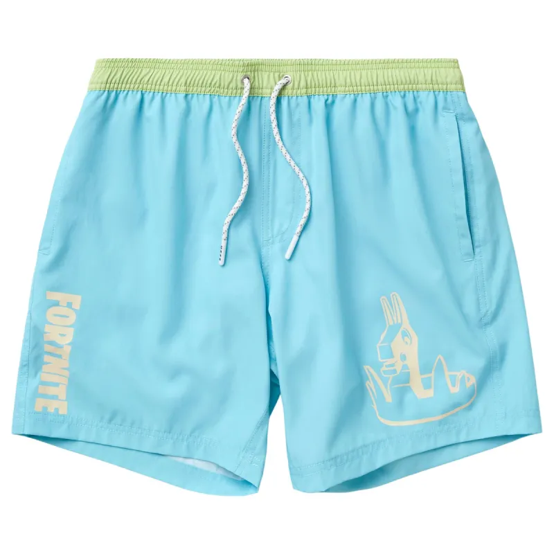 FORTNITE LLAMA CROWN LIGHT 17" HOT TUB VOLLEY SHORTS - AQUA sold by Neff