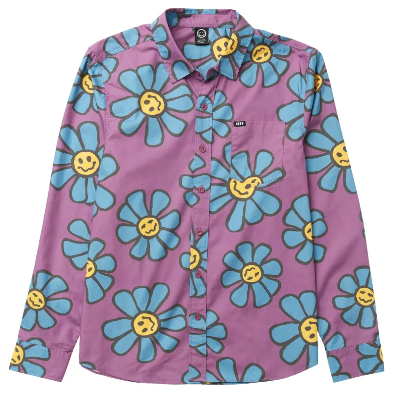 PARTY ON WOVEN LONG SLEEVE - PURPLE sold by Neff