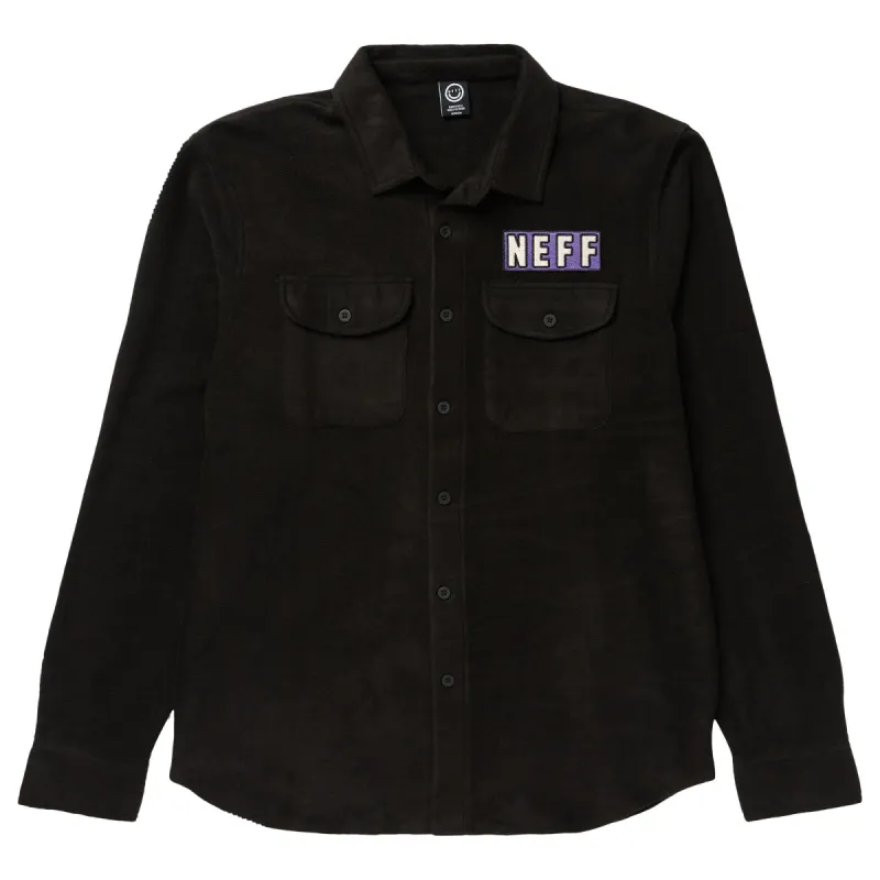 WORLDWIDE LONG SLEEVE BUTTER FLANNEL - BLACK sold by Neff