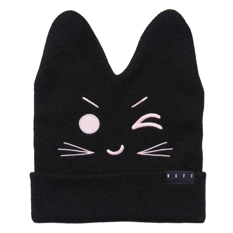 KITTY BEANIE - BLACK made by Neff