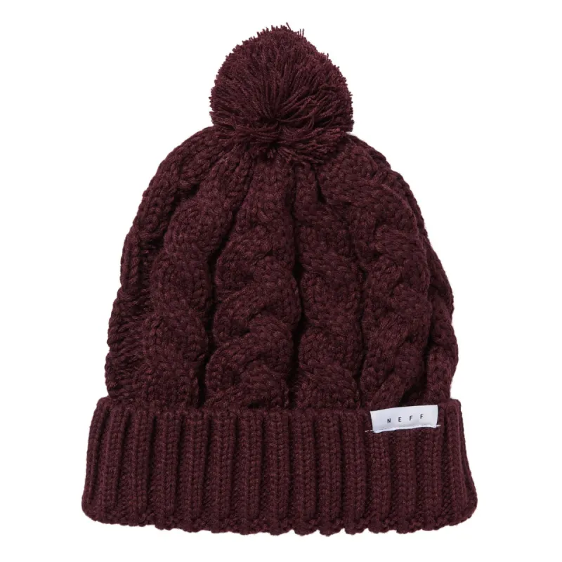 KAYCEE POM BEANIE - PORT sold by Neff