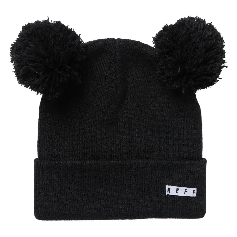 DOUBLE POM BEANIE - BLACK sold by Neff