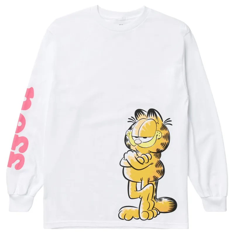 GARFIELD POSTED UP LONG SLEEVE TEE - WHITE sold by Neff
