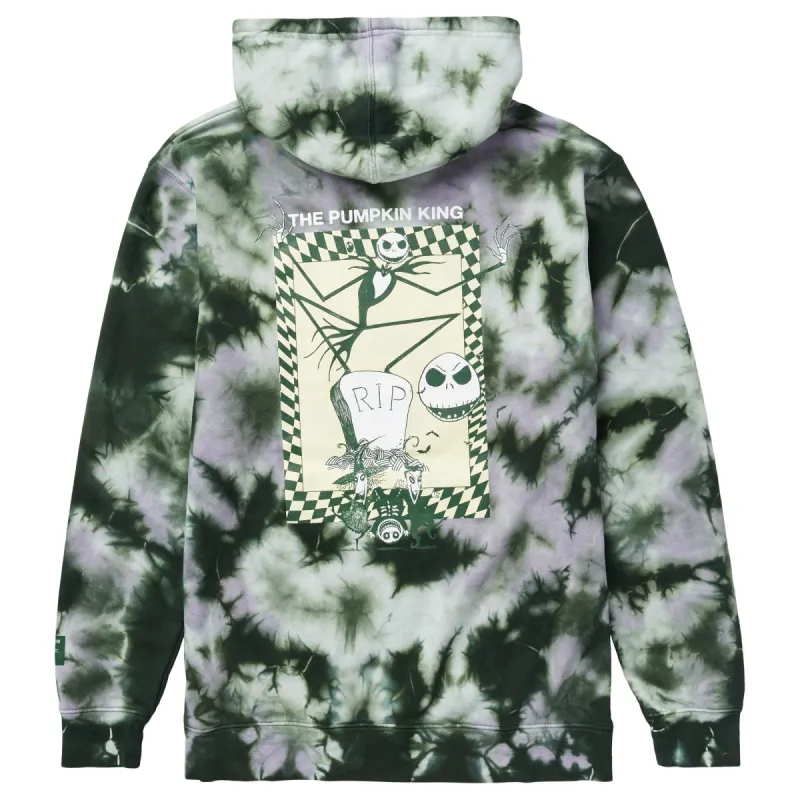 THE NIGHTMARE BEFORE CHRISTMAS PUMPKIN KING PULLOVER HOODIE - PURPLE GREEN TIE DYE sold by Neff