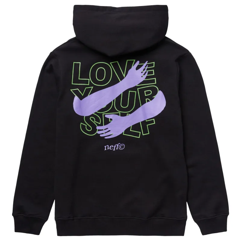 LOVE YOURSELF PULLOVER HOODIE - BLACK sold by Neff