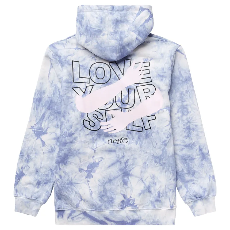 LOVE YOURSELF PULLOVER HOODIE - PURPLE TIE DYE sold by Neff