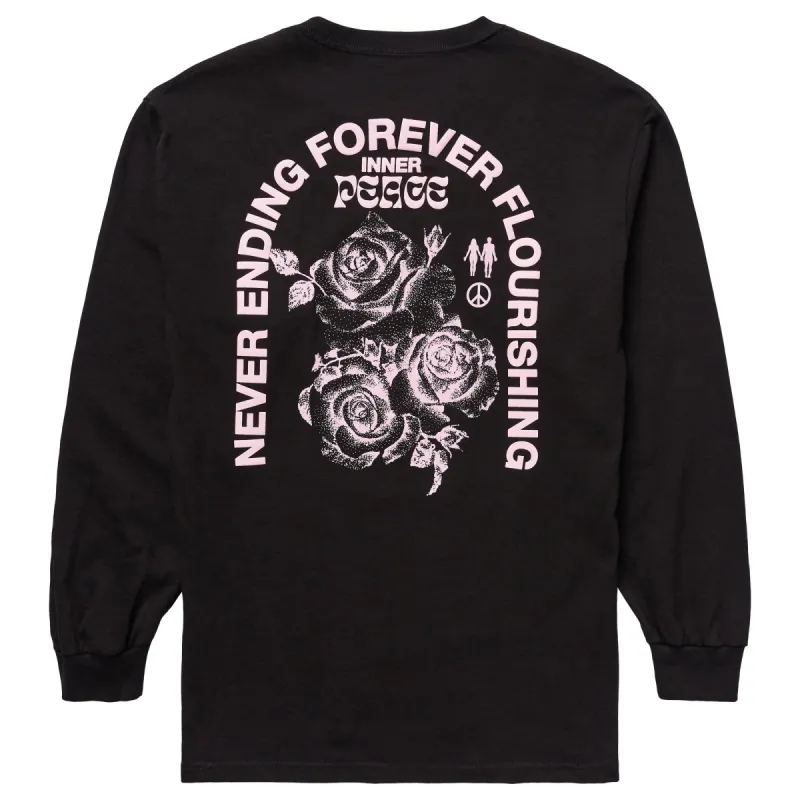 FOREVER FLOURISH LONG SLEEVE TEE - BLACK sold by Neff