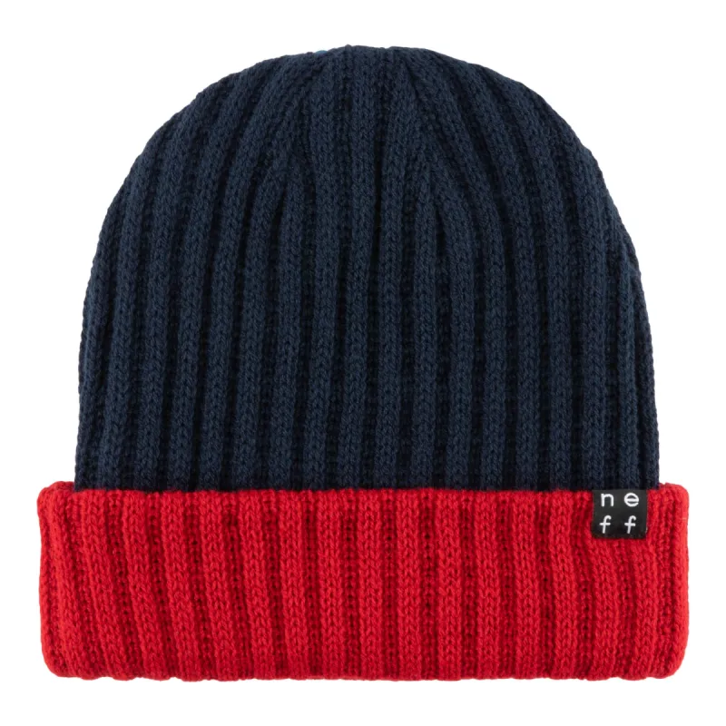 FLIPPIN' OUT BEANIE - DRESS BLUES/HAUTE RED sold by Neff