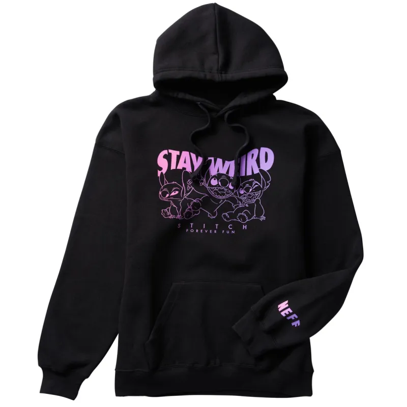 STITCH STAY WEIRD PULLOVER HOODIE - BLACK sold by Neff