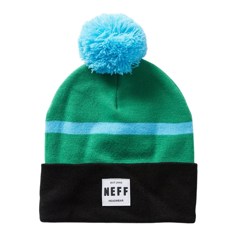 LAWRENCE STRIPE POM BEANIE - GREEN sold by Neff