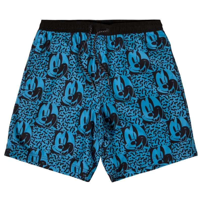 MICKEY MOUSE VINTAGE SQUIG 17" HOT TUB VOLLEY SHORT - BLUE sold by Neff