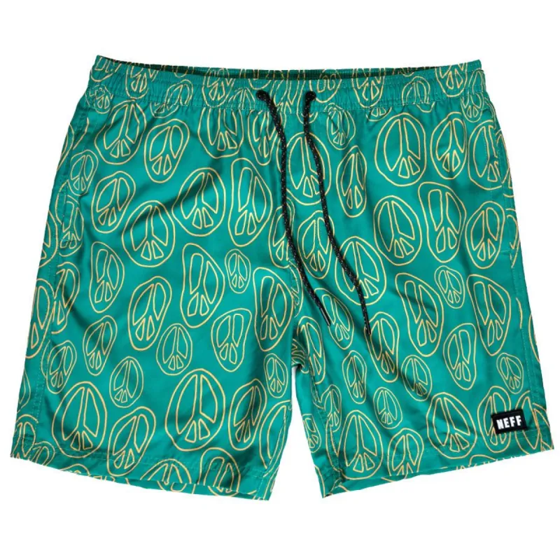 PEACE 17" HOT TUB VOLLEY SHORTS - GREEN sold by Neff