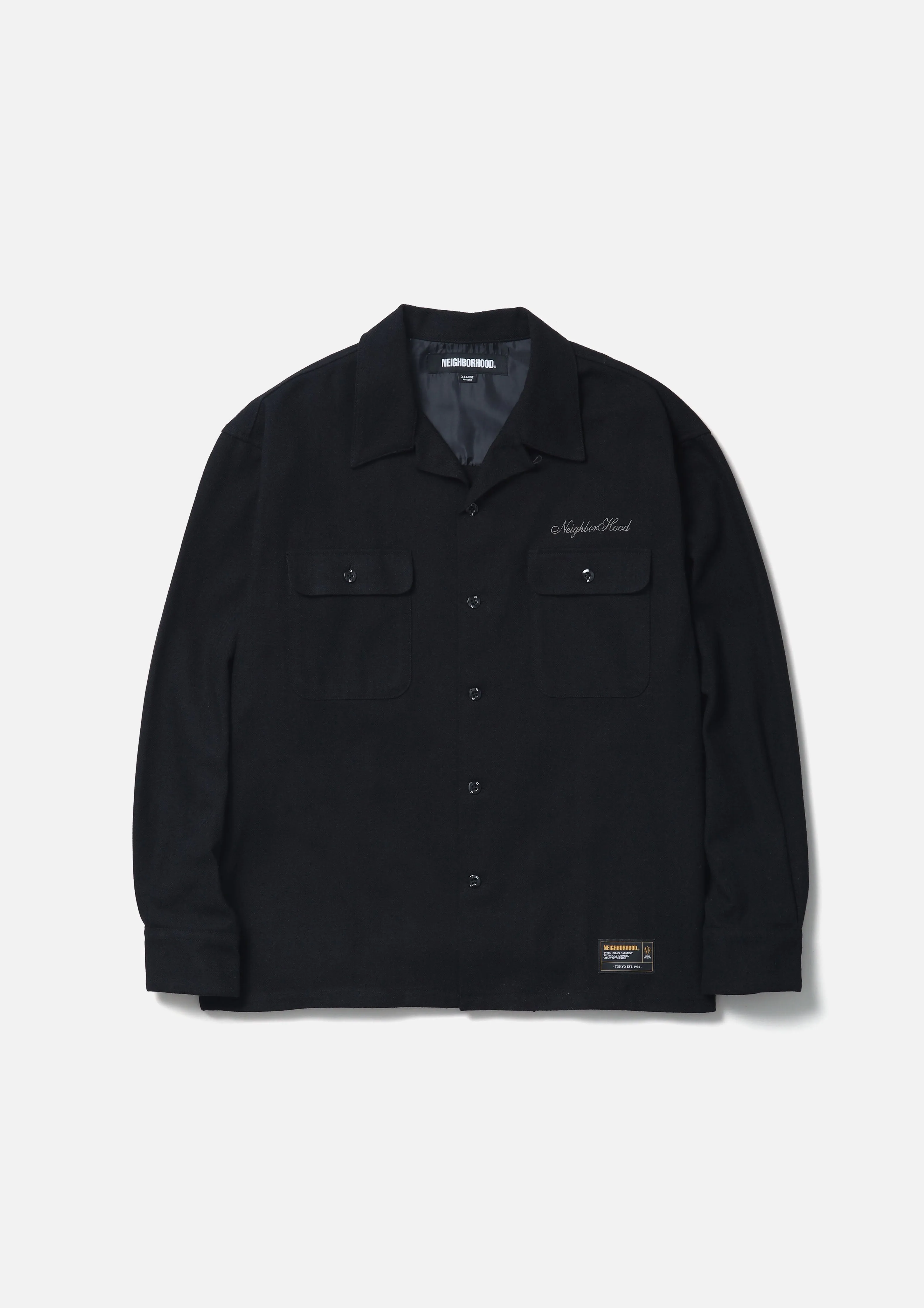 HERRINGBONE OPEN COLLAR SHIRT LS sold by Neighborhood product image thumbnail 2