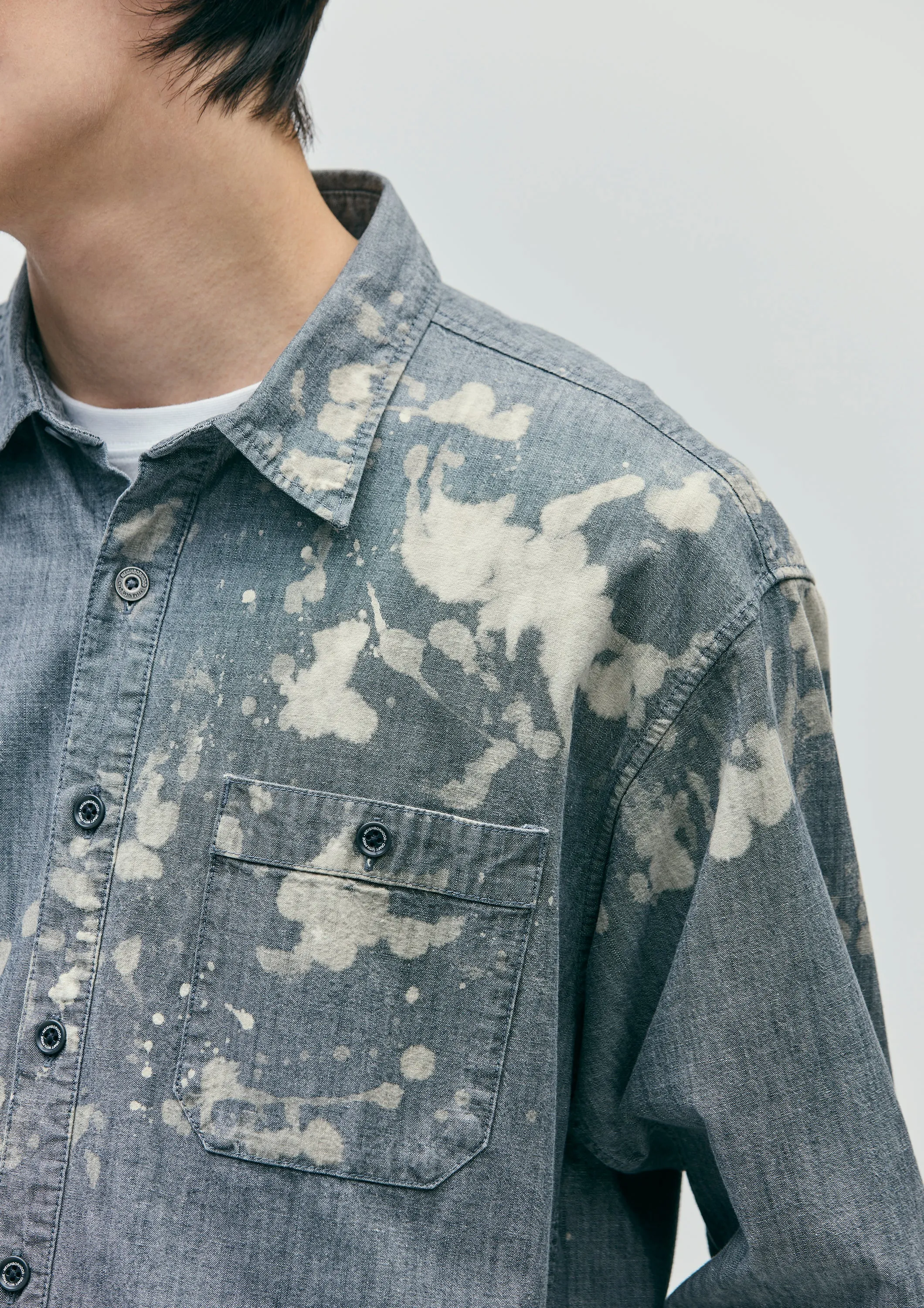 GARMENT BLEACH CHAMBRAY SHIRT LS sold by Neighborhood product image thumbnail 5