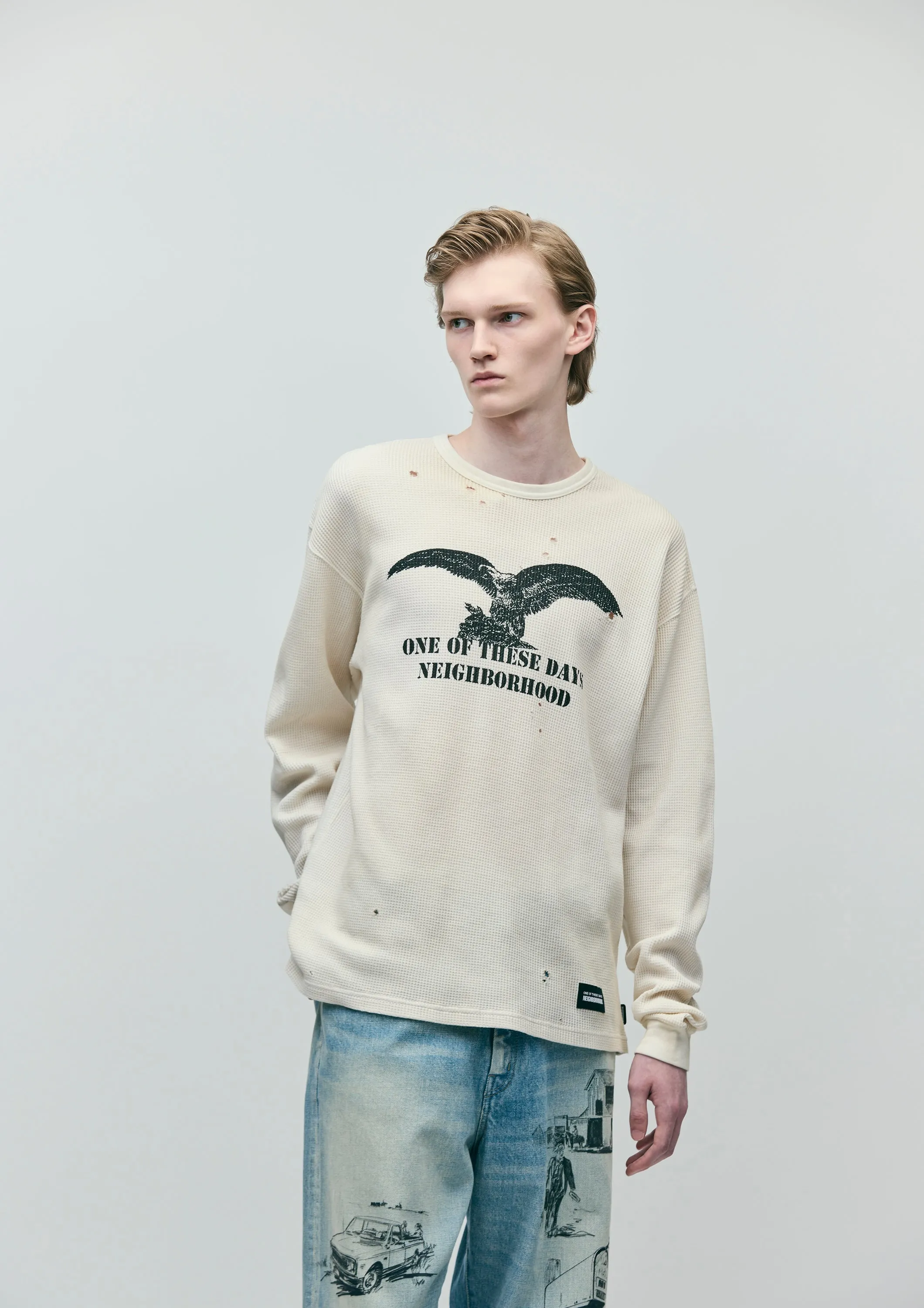 NH X OOTD . WAFFLE FABRIC CREWNECK LS sold by Neighborhood product image thumbnail 4