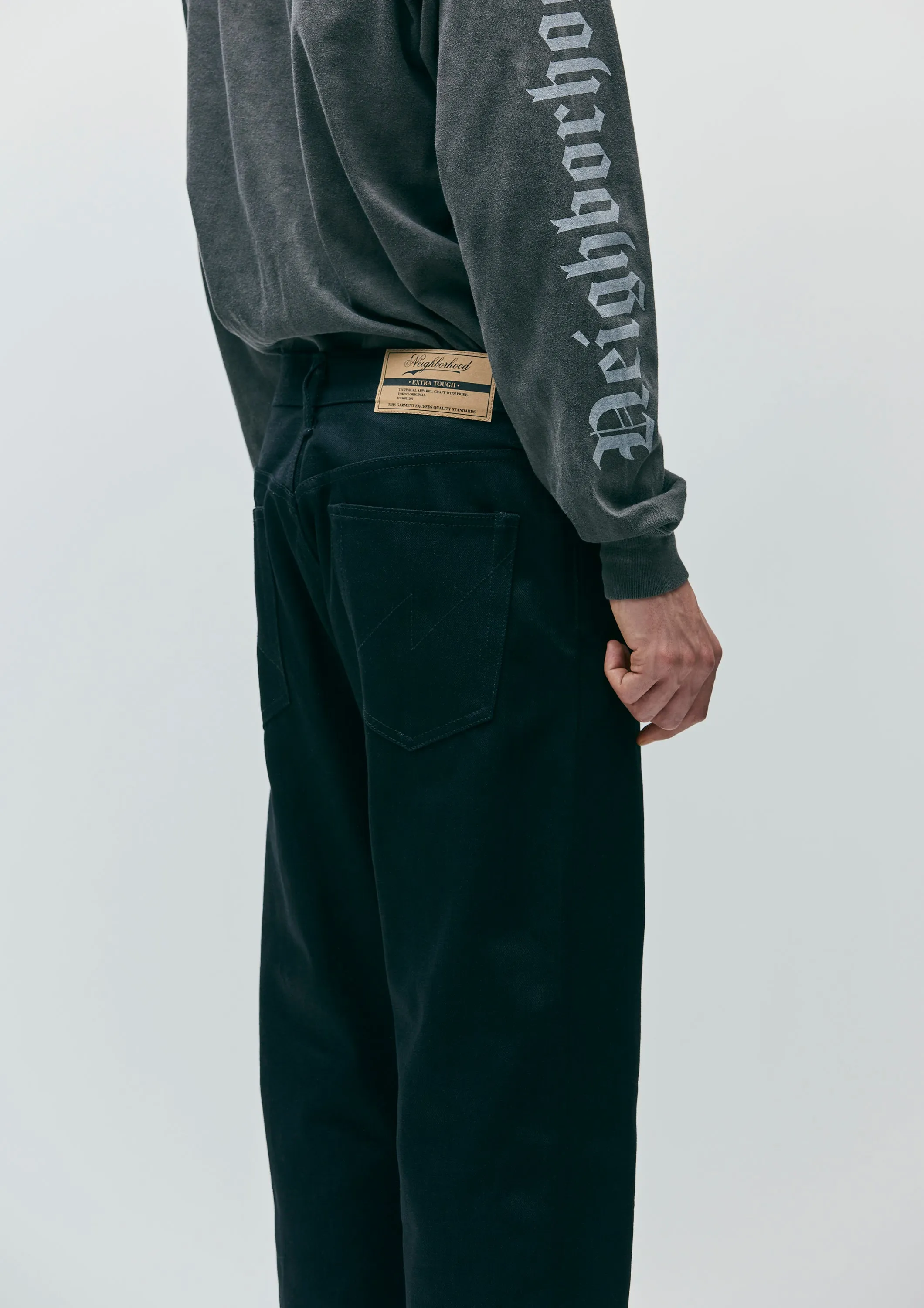 BLACK DENIM SLIM STRAIGHT PANTS sold by Neighborhood product image thumbnail 4