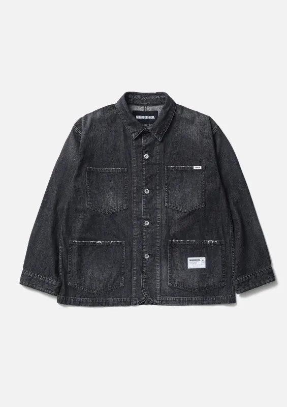 WASHED DENIM COVERALL JACKET made by Neighborhood