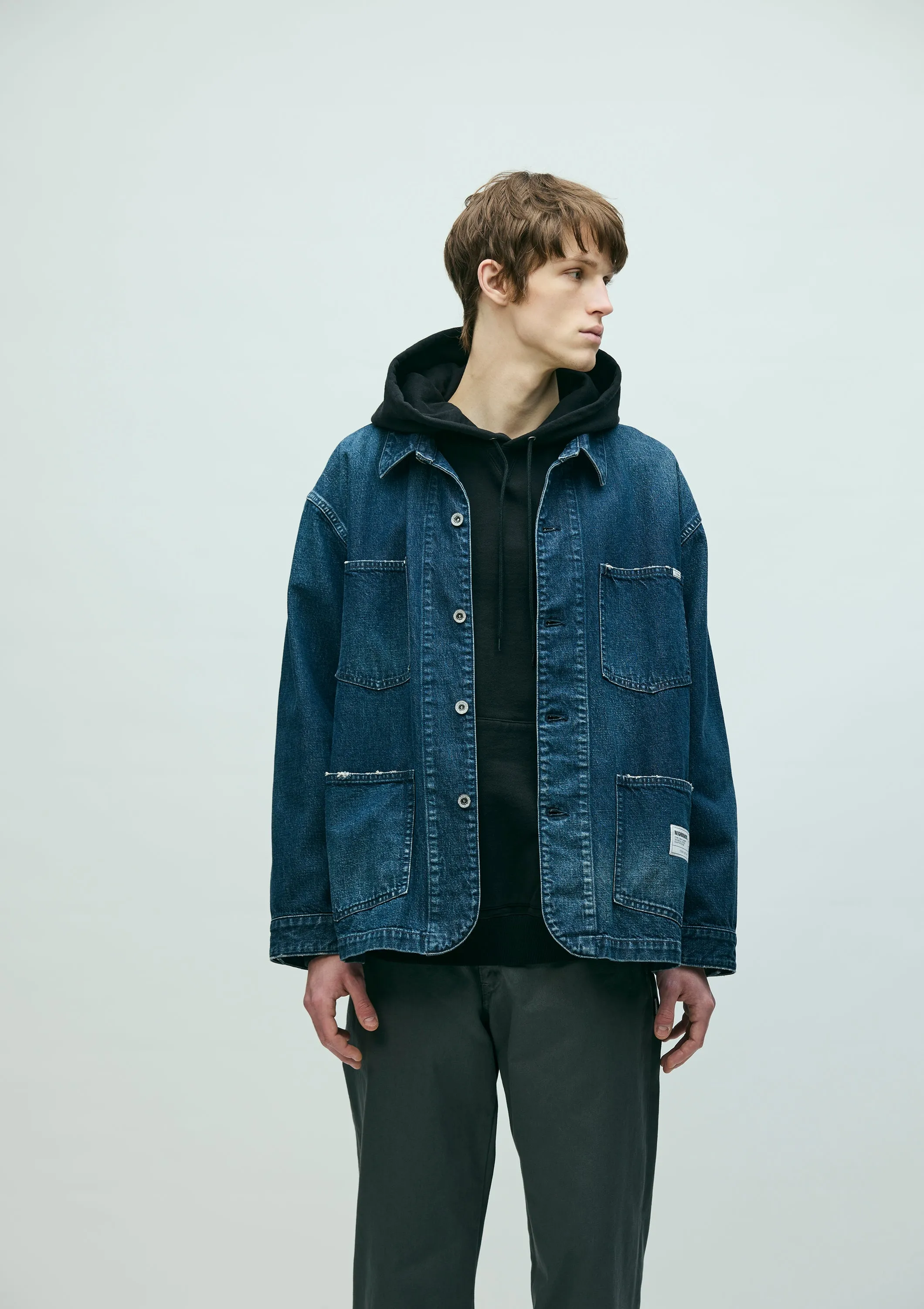 WASHED DENIM COVERALL JACKET sold by Neighborhood product image thumbnail 4