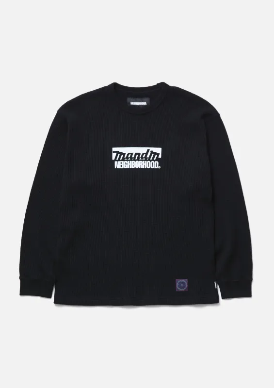 NH X M&M . WAFFLE FABRIC CREWNECK LS made by Neighborhood
