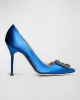Hangisi 105mm Satin High-Heel Pumps sold by Neiman Marcus
