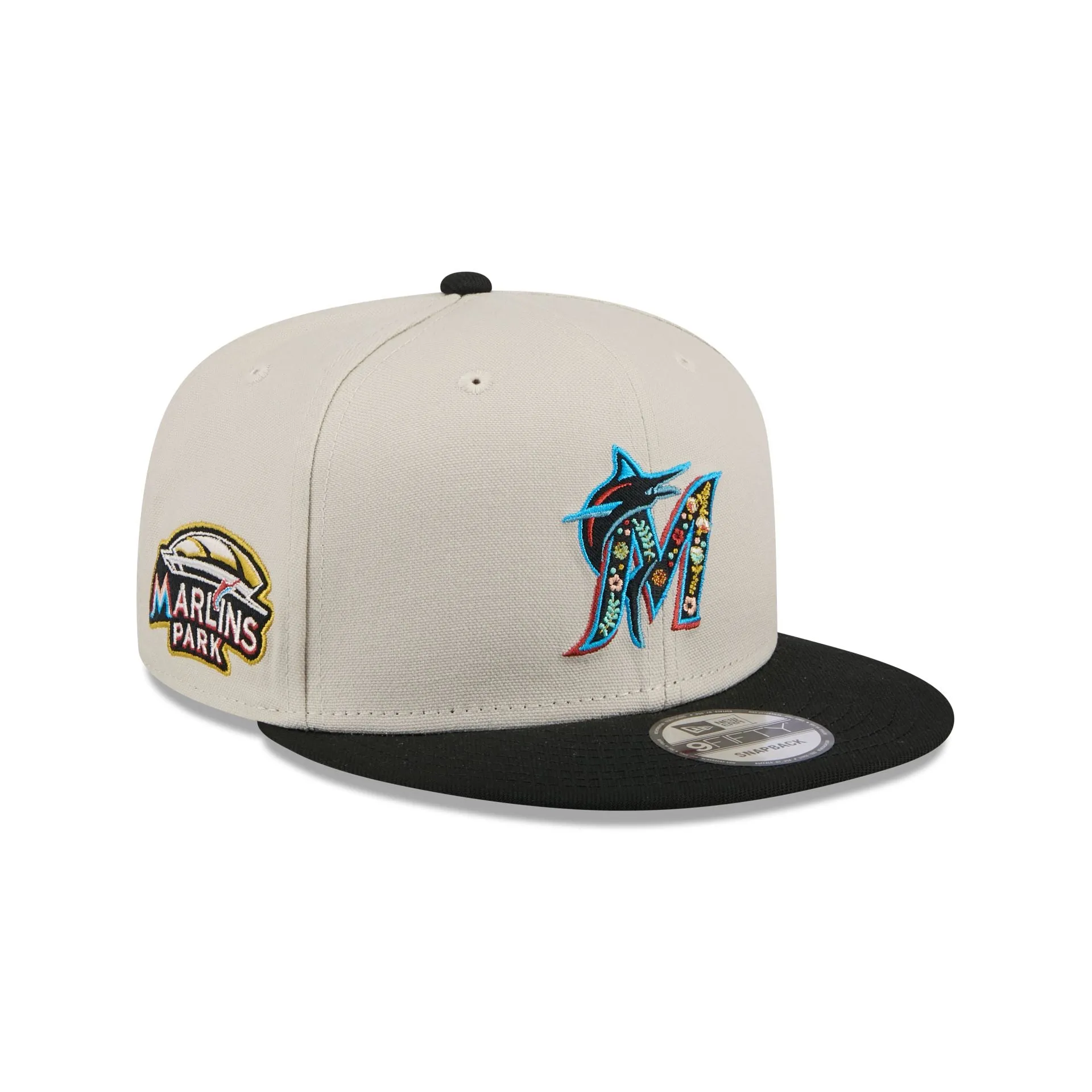 Miami Marlins Floral Fill 9FIFTY Snapback Hat sold by New Era