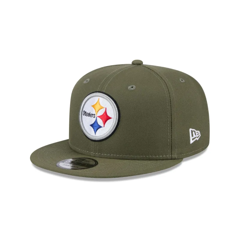 Pittsburgh Steelers Olive 9FIFTY Snapback Hat sold by New Era