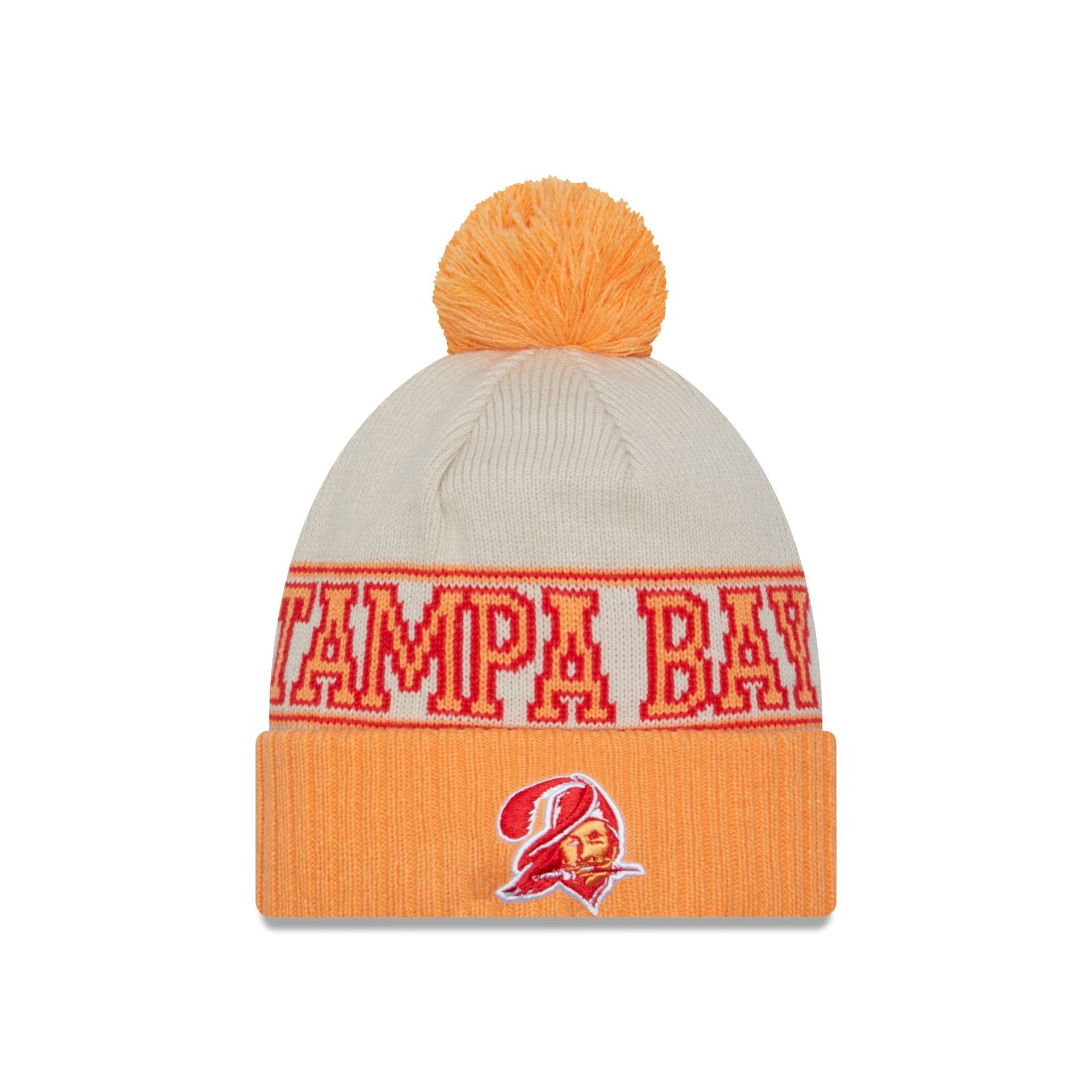 Tampa Bay Buccaneers 2023 Cold Weather Historic Pom Knit sold by New Era