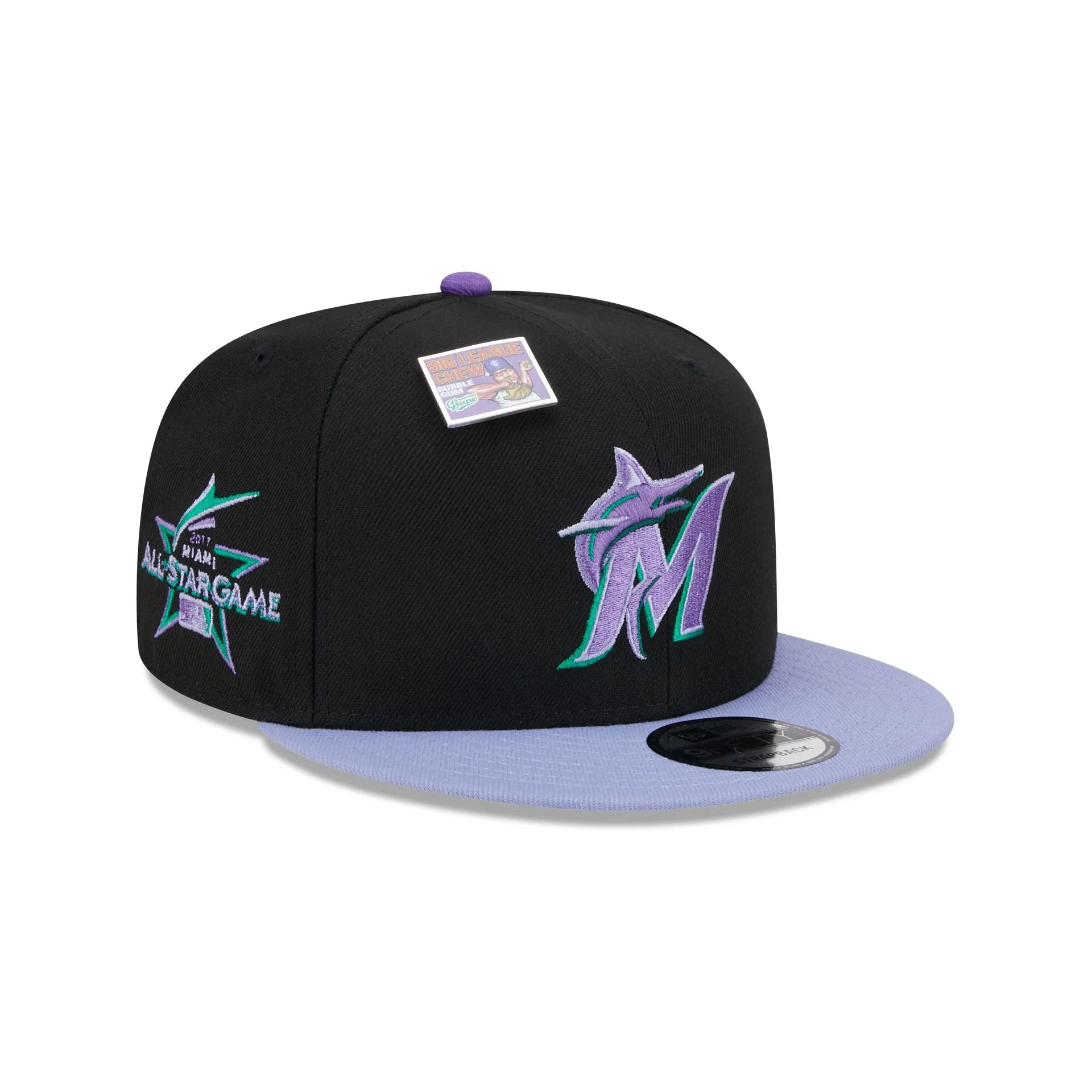 Big League Chew X Miami Marlins Grape 9FIFTY Snapback Hat sold by New Era
