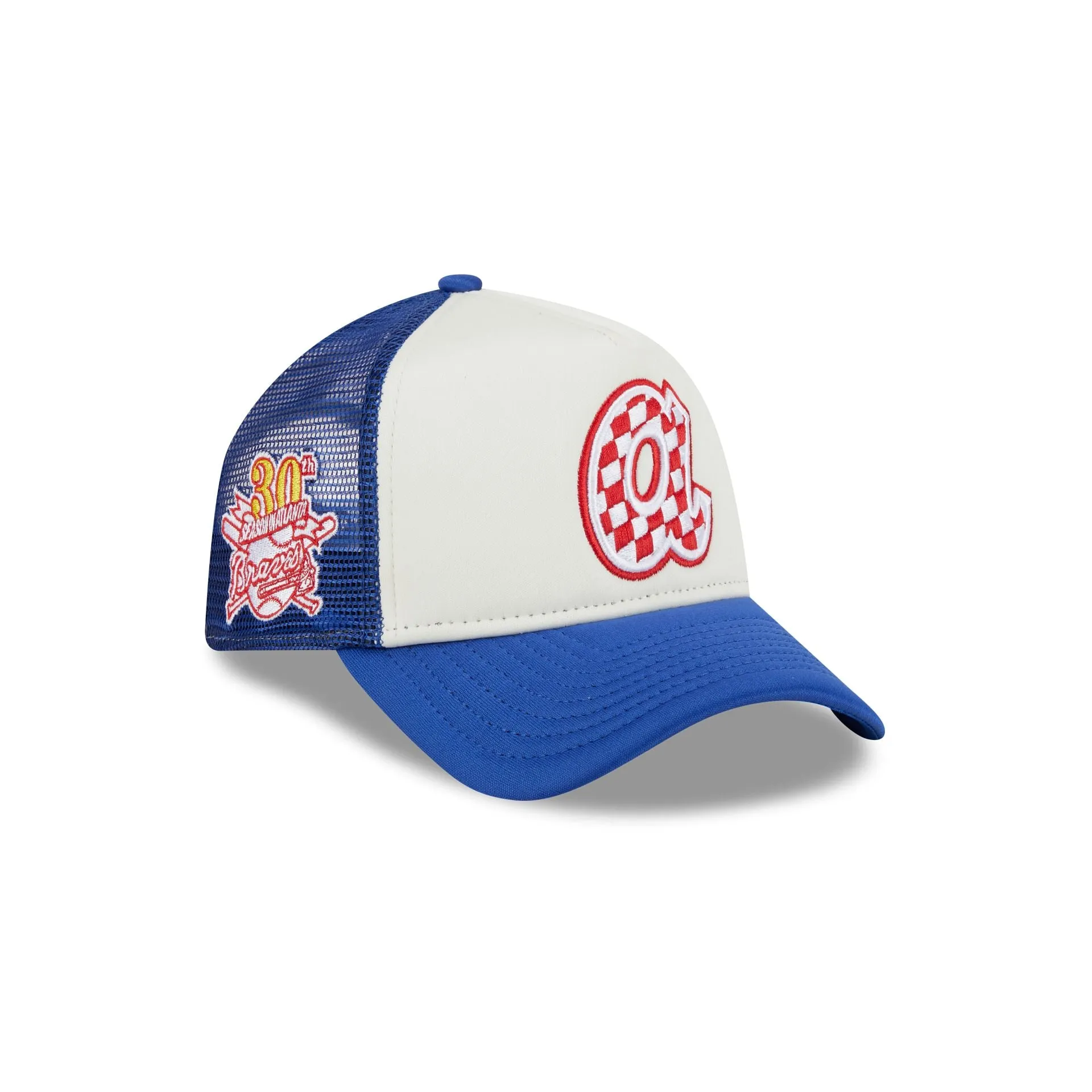 Atlanta Braves Checkered Flag 9FORTY A-Frame Trucker Hat sold by New Era