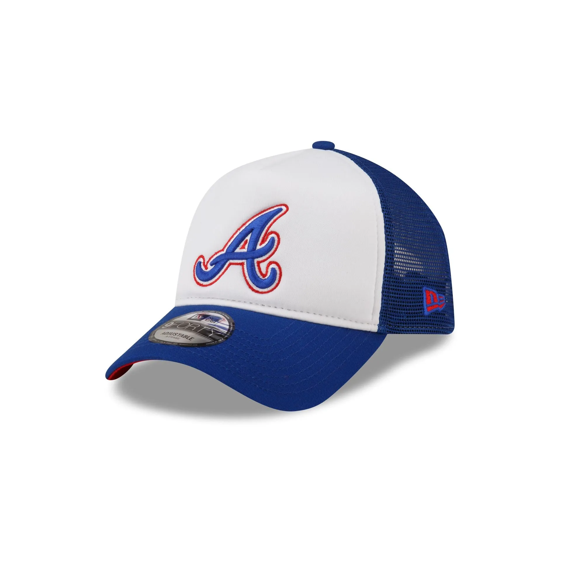 Atlanta Braves White Crown 9FORTY A-Frame Trucker Hat sold by New Era