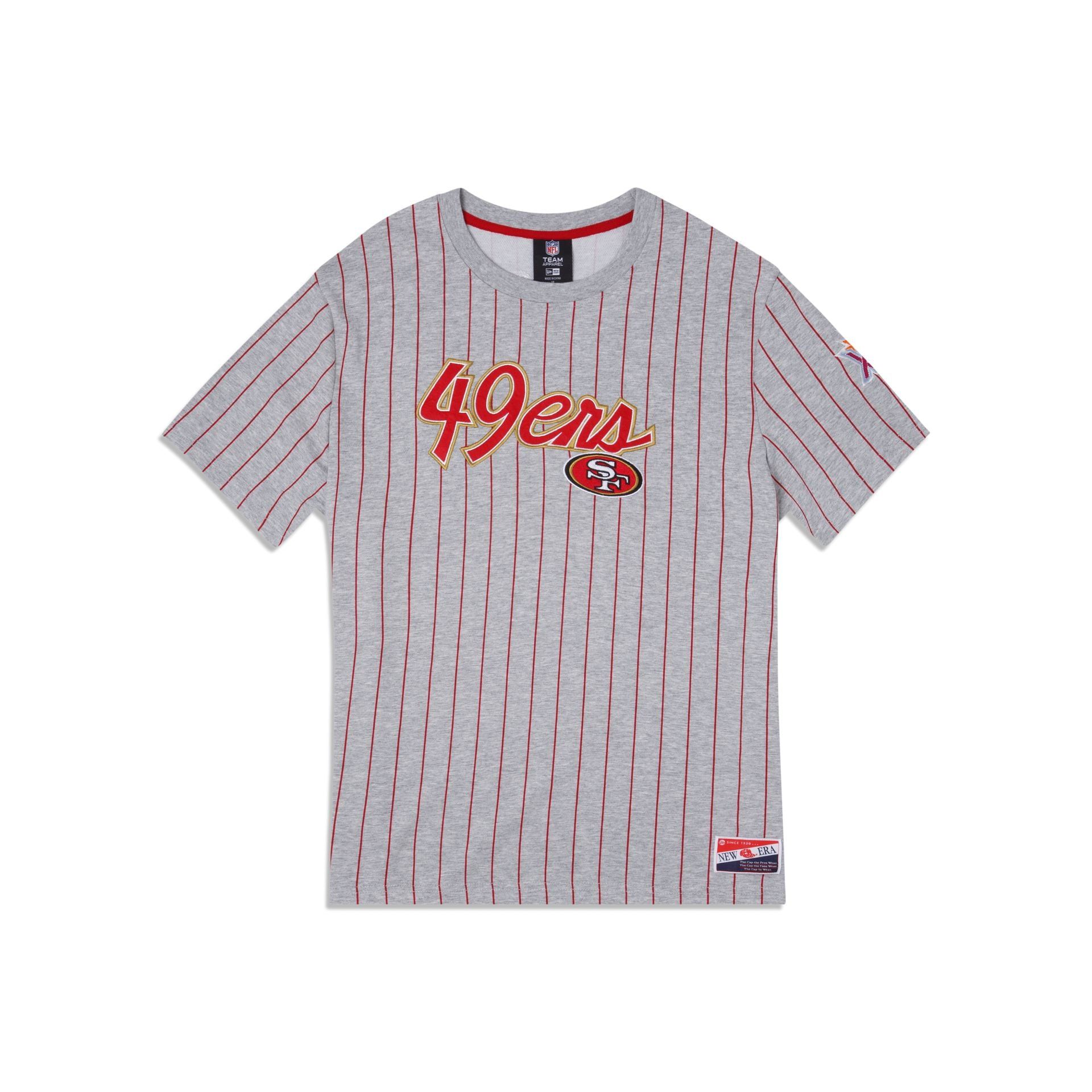 San Francisco 49ers Throwback Striped T-Shirt sold by New Era