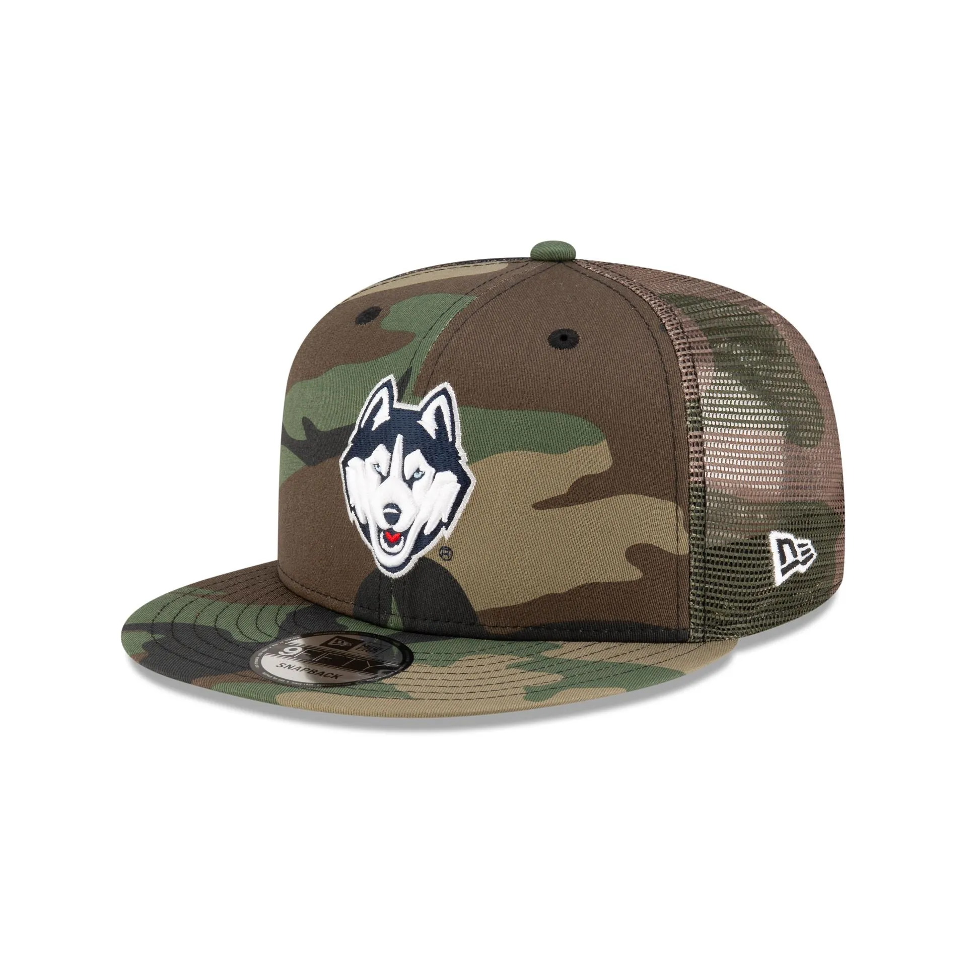 Connecticut Huskies Camo 9FIFTY Trucker Hat sold by New Era