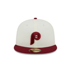 Philadelphia Phillies Throwback White 59FIFTY Fitted Hat sold by New Era