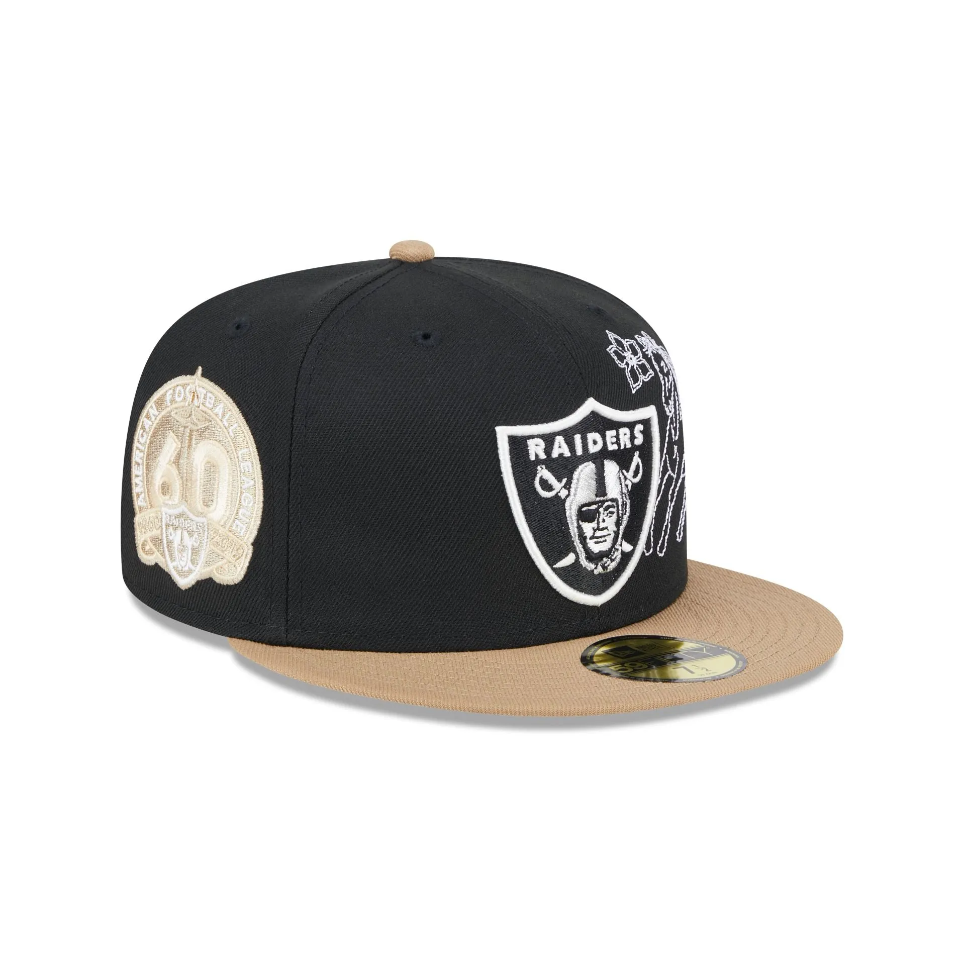 Las Vegas Raiders Western Khaki 59FIFTY Fitted Hat sold by New Era