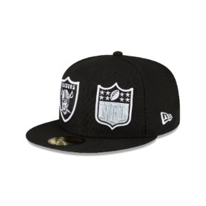 Las Vegas Raiders 2023 Sideline Black 59FIFTY Fitted Hat sold by New Era