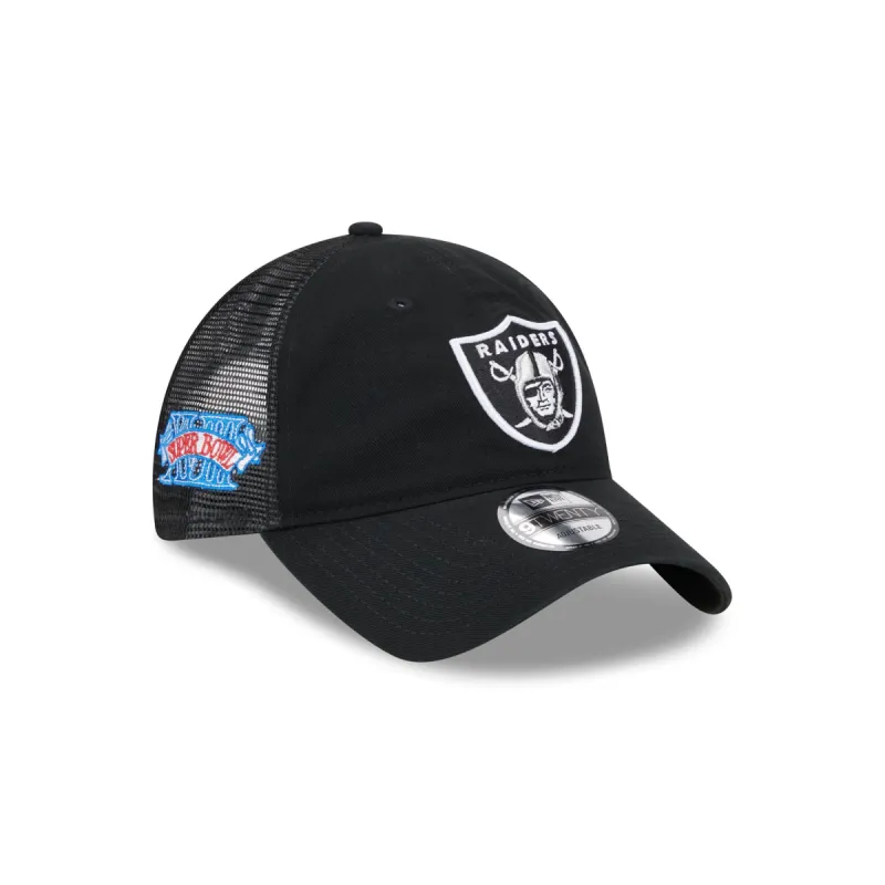 Las Vegas Raiders Throwback 9TWENTY Trucker Hat sold by New Era