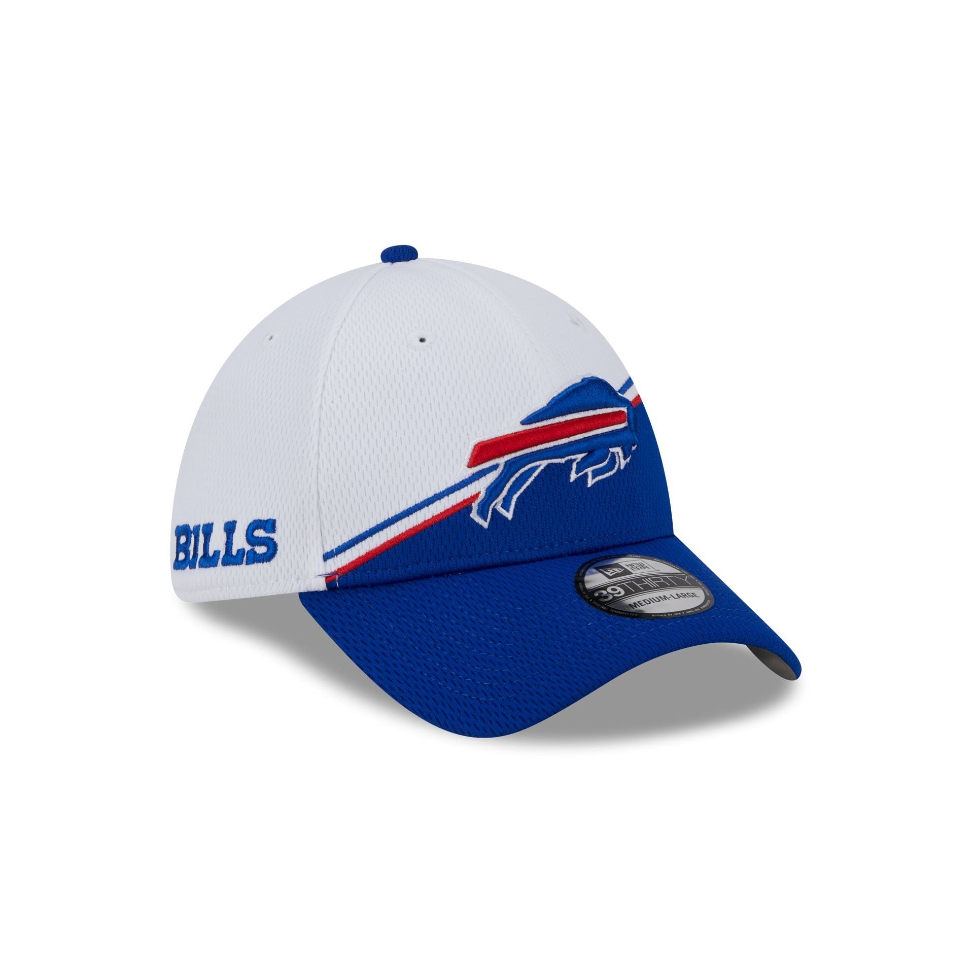 Buffalo Bills 2023 Sideline White 39THIRTY Stretch Fit Hat sold by New Era