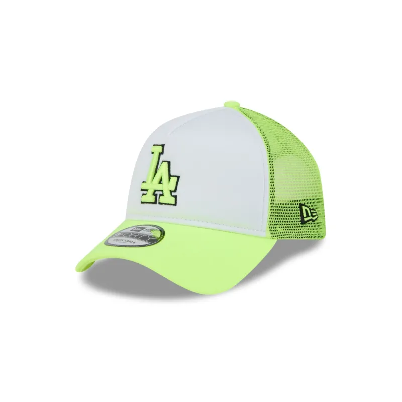 Los Angeles Dodgers Hi Vis Doodle 9FORTY A-Frame Trucker Hat sold by New Era